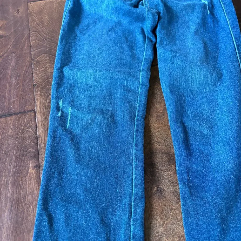 Just USA Women's Size 25 Stretchy Blue Denim Jeans Button Fly Straight Leg‎